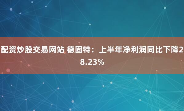 配资炒股交易网站 德固特：上半年净利润同比下降28.23%