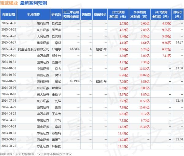 配资公司100强 中航证券：给予宝武镁业增持评级